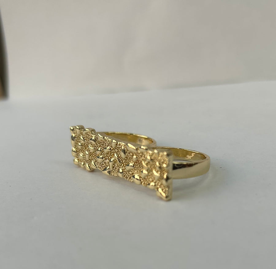 Nugget Double Finger Ring