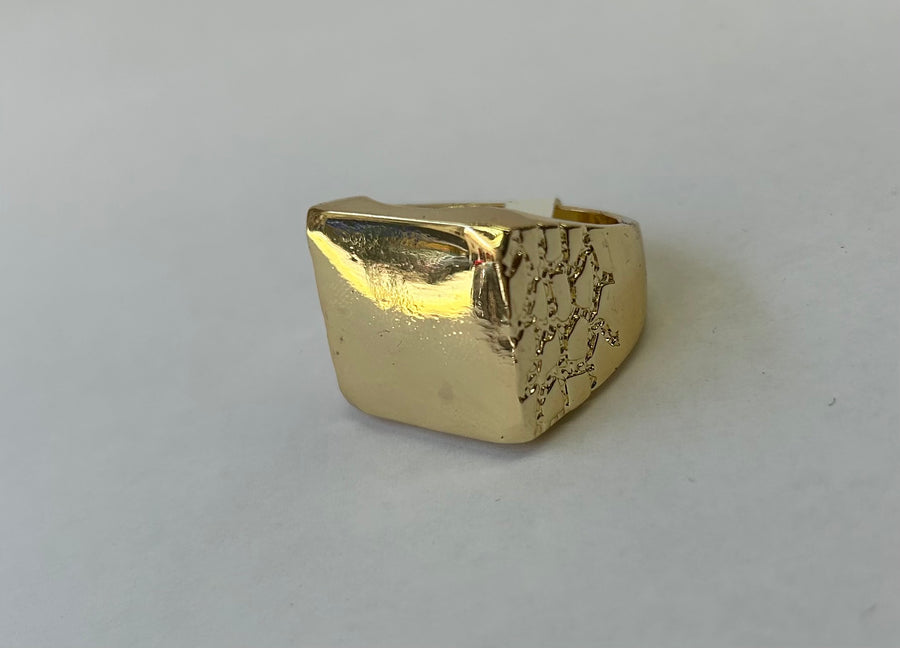 Square Engraveable Nugget Ring